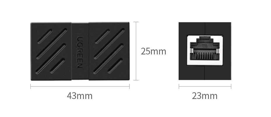 UGREEN RJ45 Connector Network Ethernet Extender Extension for Cat7 Cat6 Cat5e Ethernet Cable Adapter Gigabit Female to Female